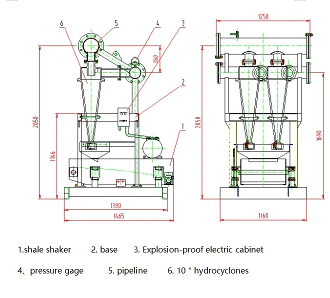 Drilling Mud Solid Control System Cast Iron/Hycocyclone Desander