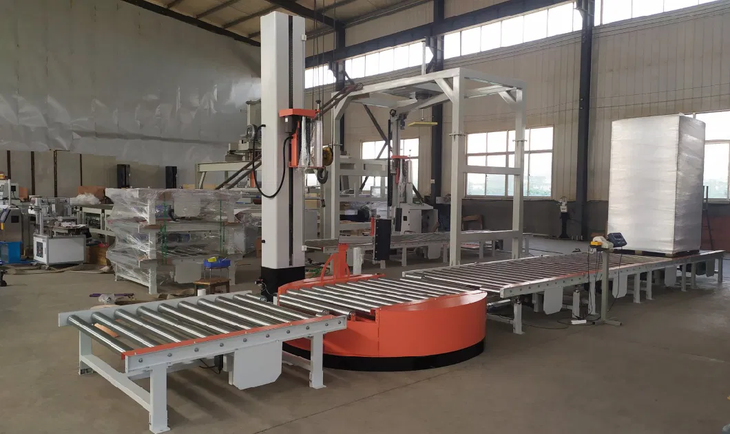 Full-Automatic Pallet Wrapping Equipment with Conveying System for Pallet/Skid